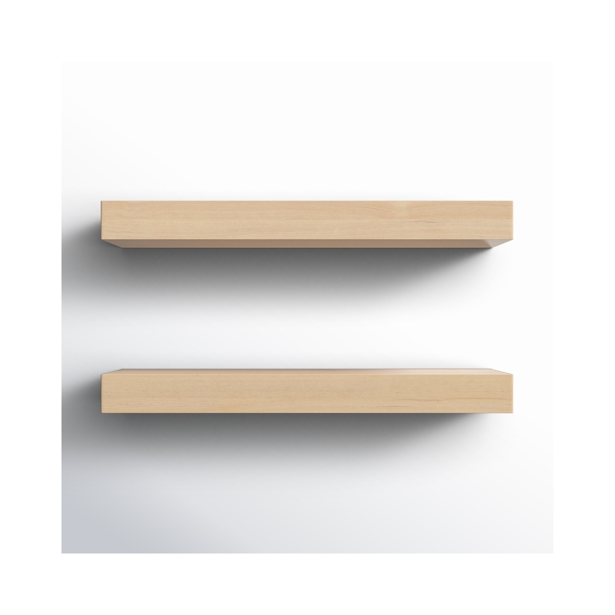 Jeremiah 2 Piece Picture Ledge Wall Shelf, Natural, 2.3" H x 24" W x 8" D