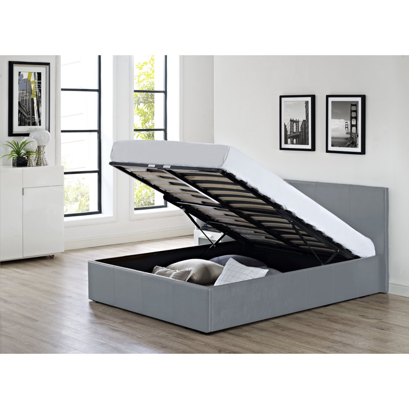 Lolita Upholstered Ottoman Bed, Double (4'6), Grey