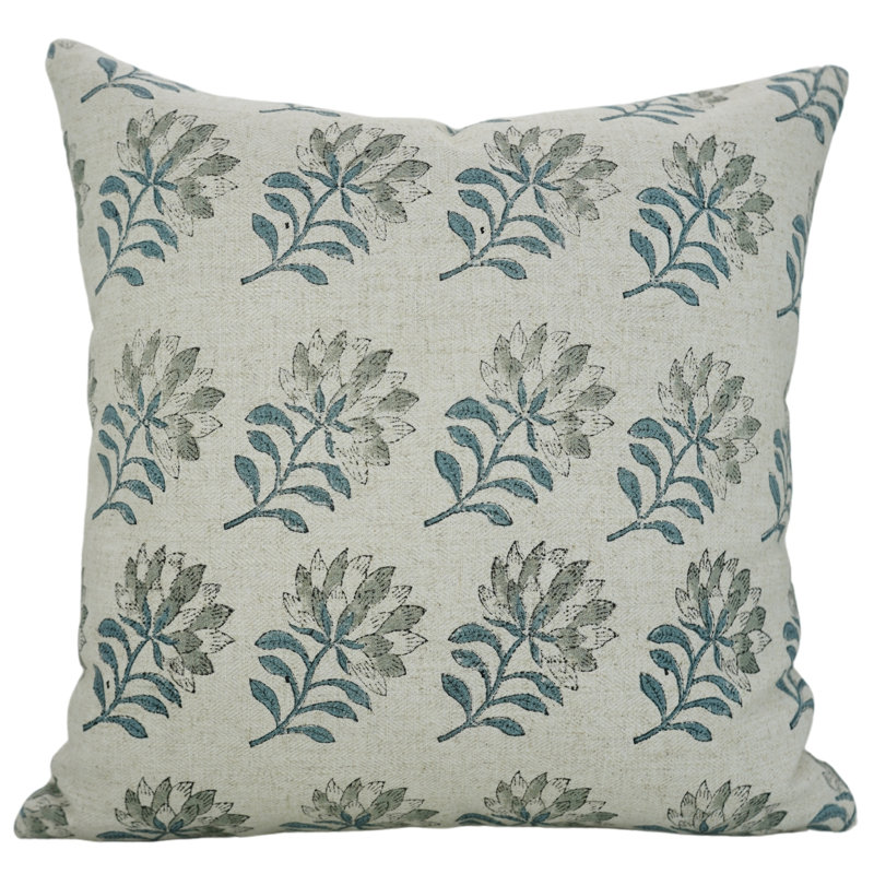 Coussin Fab Divine, H 36 po x l 14 po, Forme rectangulaire, Gris / floral 3