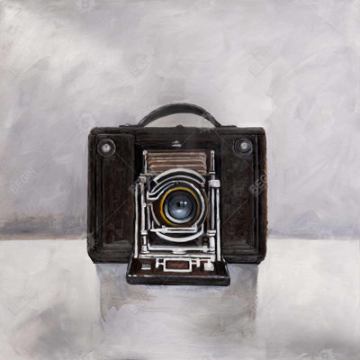 Old Camera Vintage Brown Framed Matted Print for Home Decor