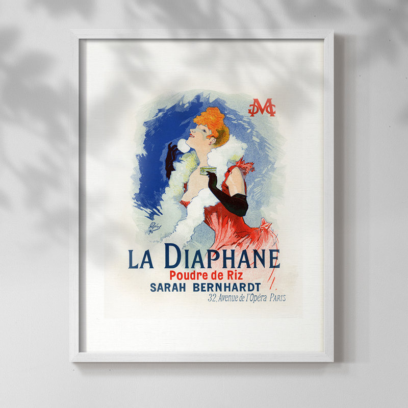 La diaphane, reproduction encadrée - bois massif, H 11 po x l 9 po, Blanc