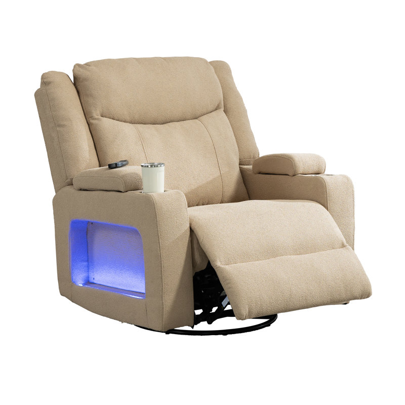 Fauteuil inclinable électrique 37,5 po en chenille extra large avec chauffage et massage, appui-tête réglable