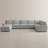 Oversized U Shaped Modular Corner Sectional Sofa With Storage Ottoman-520365788