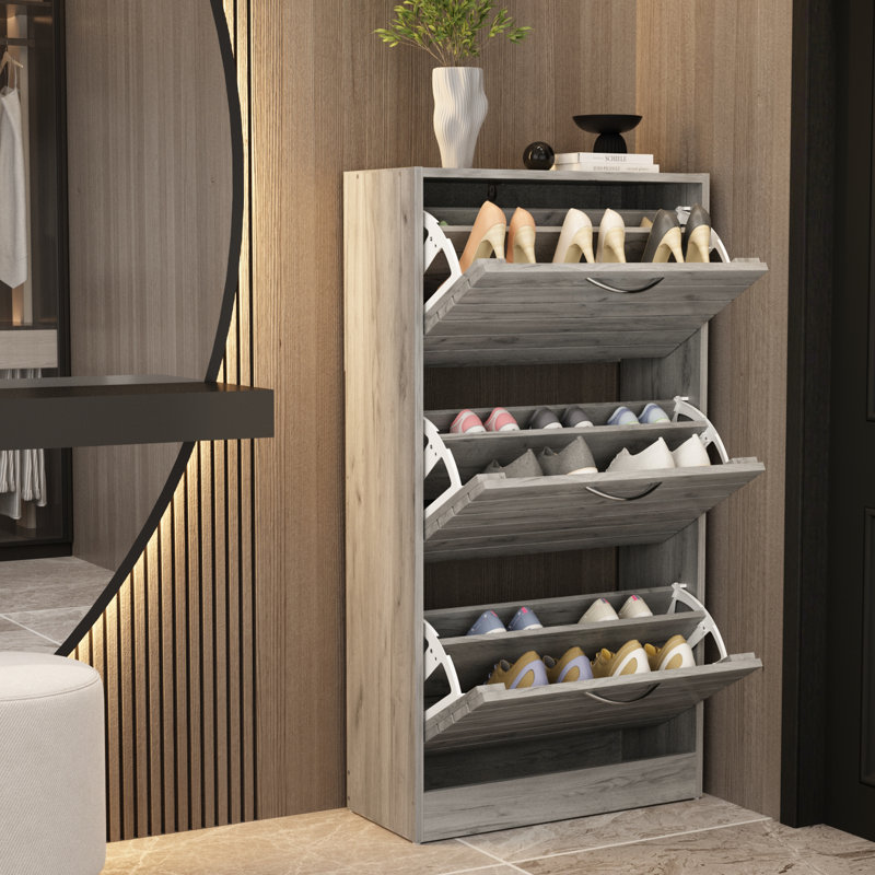 Rangement à chaussures de 42 paires de H 42,3 po x l 22,4 po, Gris