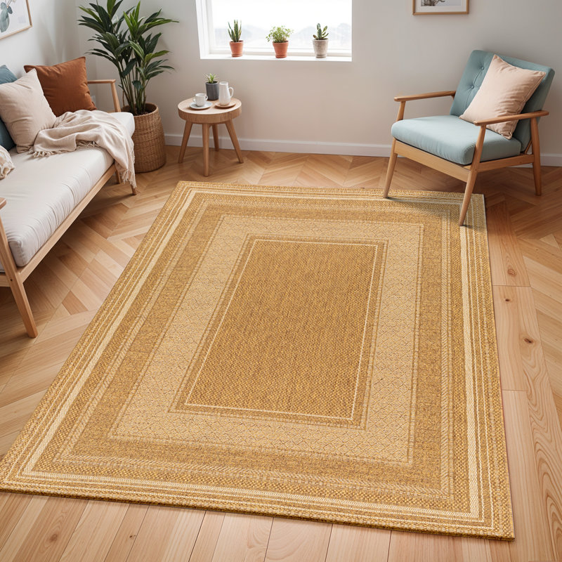 Quamari Indoor & Outdoor Boho Jute-Look Rug Tan/Brown, Rectangle 160 x 213cm