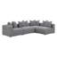 Fauteuil d'appoint sans accoudoirs Amherst gris avec coussin décoratif