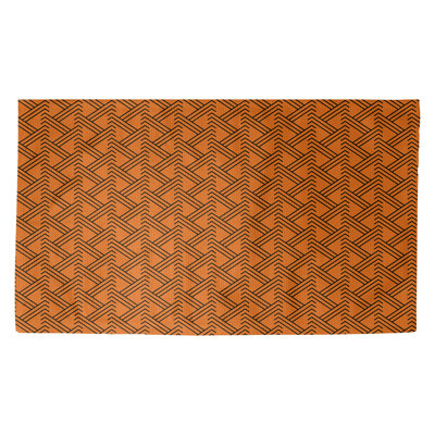 Tapis orange/noir fait main
