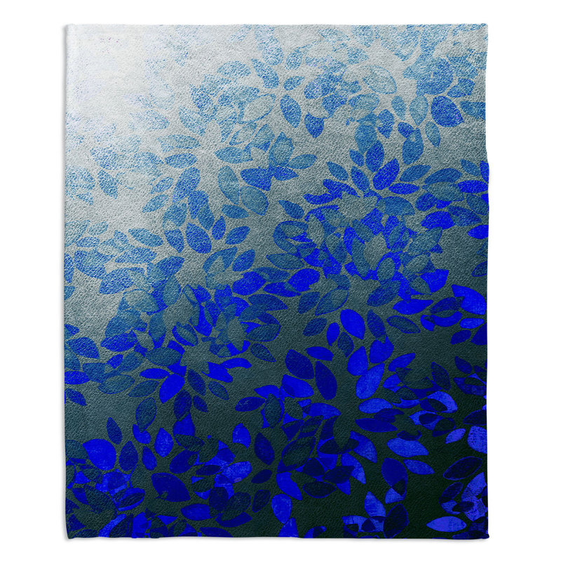 Couverture sherpa doux à motif floral délavé, l 68 po x L 80 po