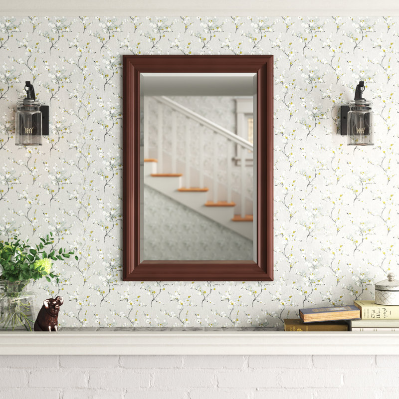 Mora Solid Wood Rectangle Mirror, Brown