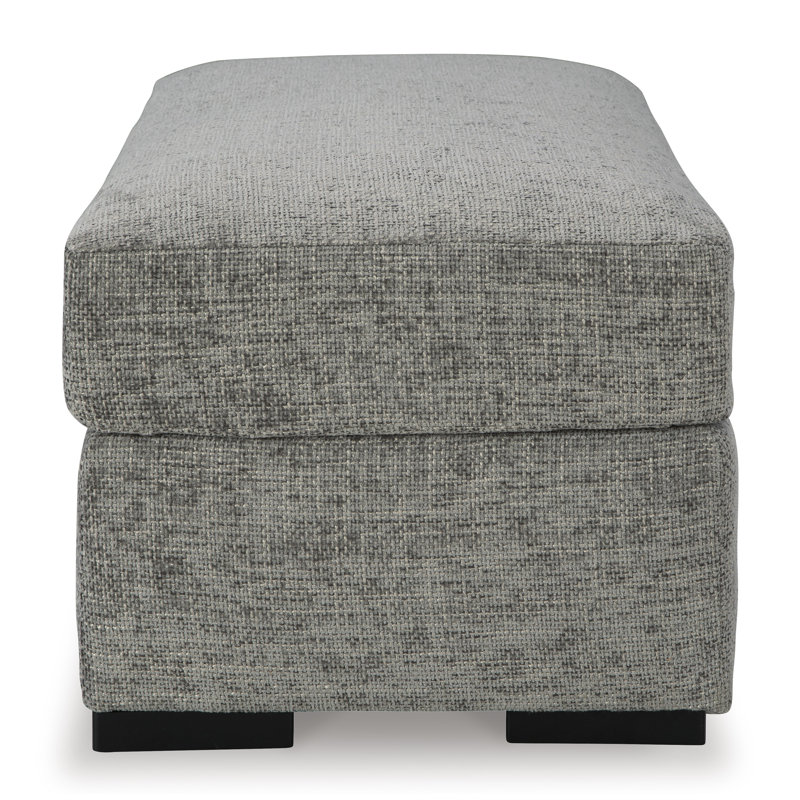 Dunmor Large Black and Gray Upholstered Ottoman
