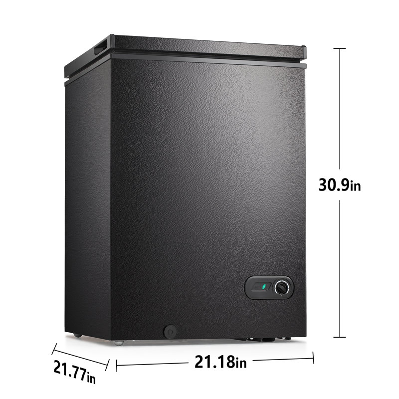 R.W.FLAME 3.5 Cu.ft.Garage Ready Chest Freezer with Adjustable Temperature, Black