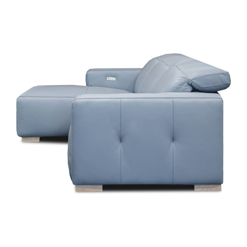Capri Chaise Sectional, Left Hand Facing, Sky (Dreamer), Stainless Steel