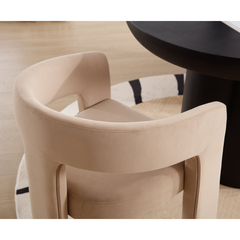 Chaise avec accoudoirs en fer Dalpat, Velours kaki