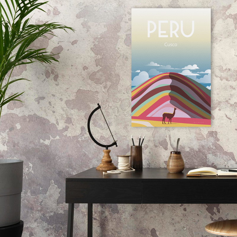 Pérou - Aventures, Andes, Cusco, art illustratif, H 24 po x l 16 po