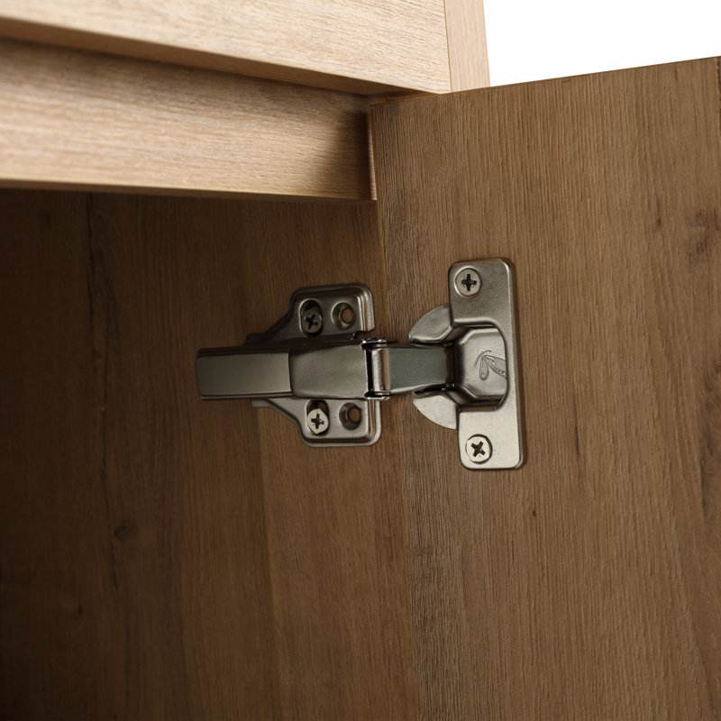 Addisun Single Bathroom Vanity Set, White, Imitative Oak, 36"
