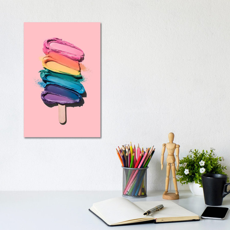 Rainbow Ice Cream Popsicle by Emanuela Carratoni - Gallery-Wrapped Canvas Giclée on Canvas, Does Not Apply, Wrapped Canvas