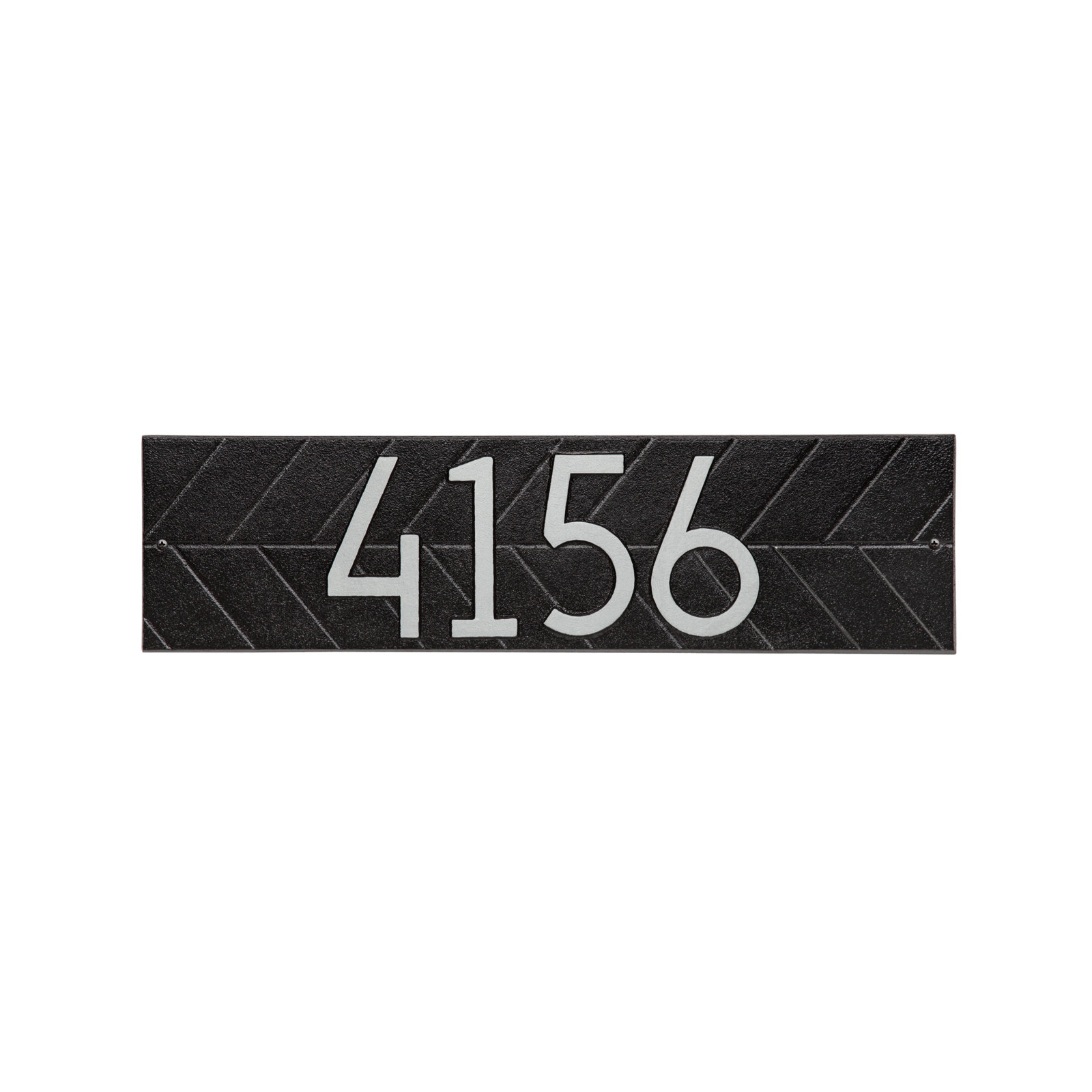 Mid-century Modern Herringbone Wall Plaque, Black/Silver, Yes