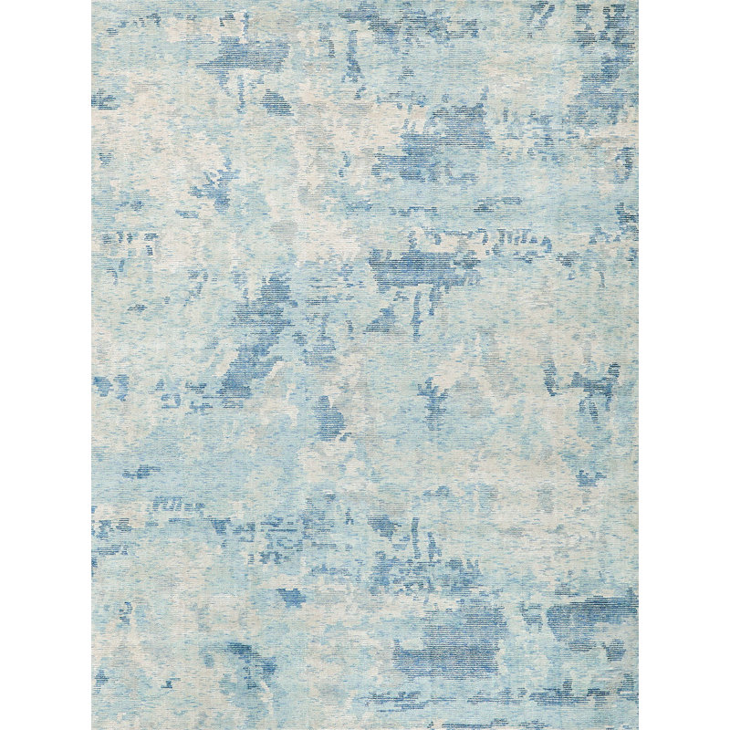 Mineral Abstract Area Rug in Blue, Rectangle 8' x 10'