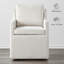 Upholstered Back Dining Chair With Casters-293643820