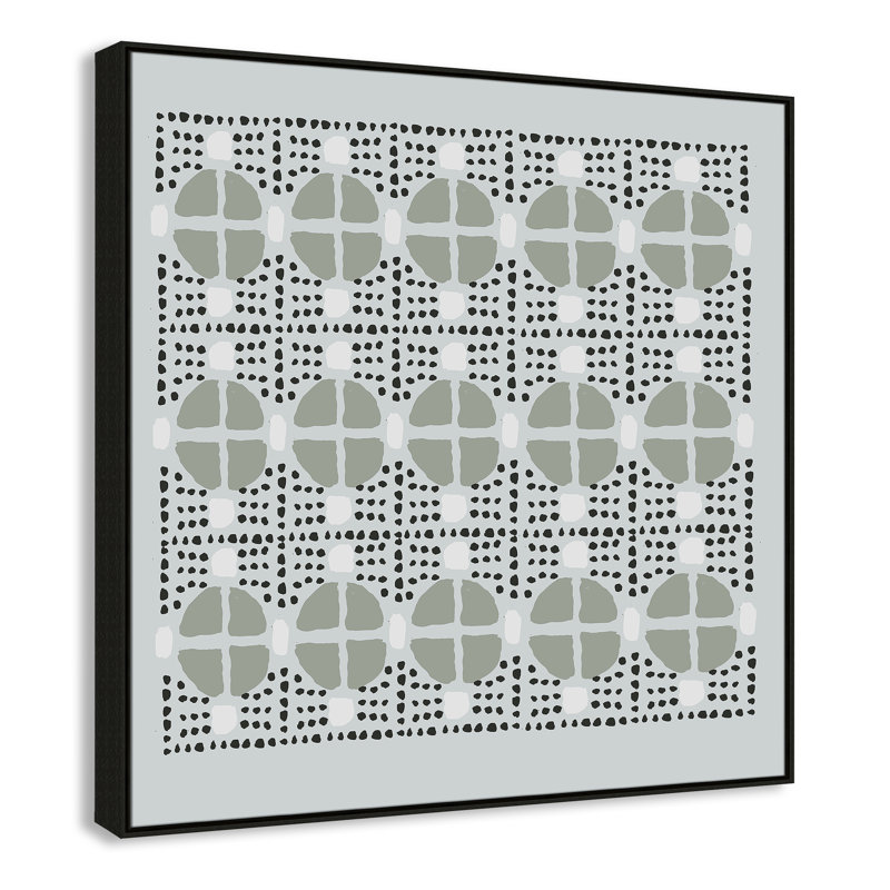 Clanton Nomad I - Peinture sur toile à cadre flottant, Cadre espresso, H 46,5 po x l 46,5 po x P 2 po