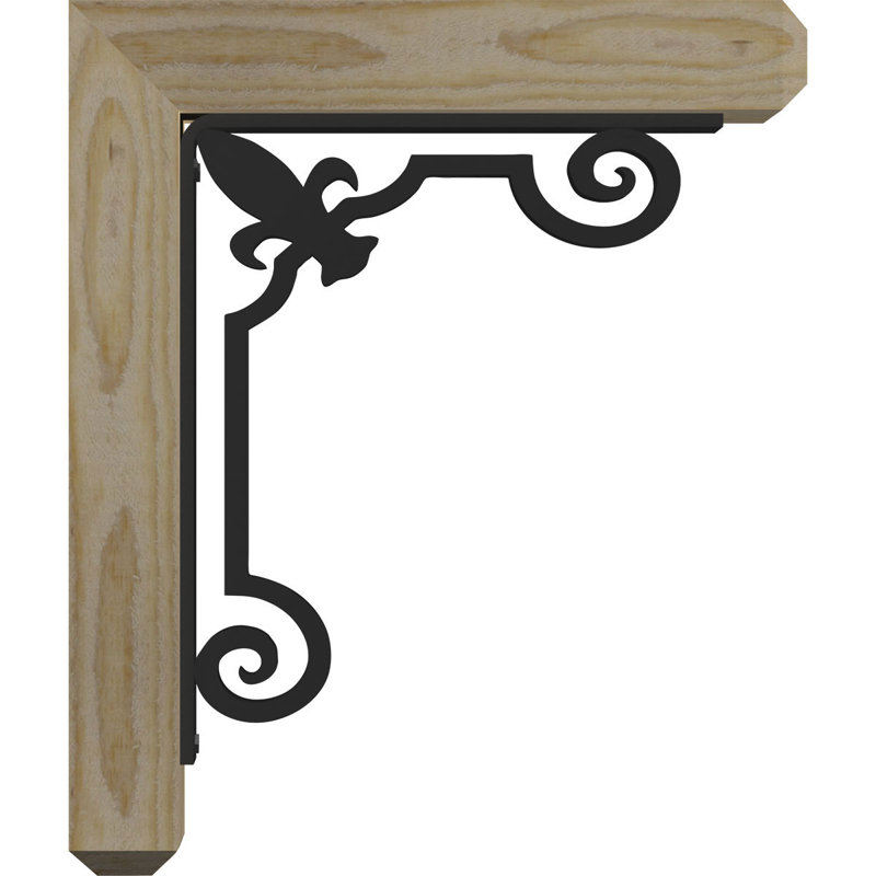 Fleur de lys triple support artisanal Ironcrest, H 16 po x P 14 po, Sapin Douglas de l 4 po x T 2 po (sciage brut)