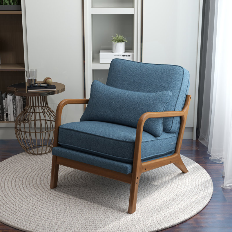Homister Upholstered Armchair, Navy Linen