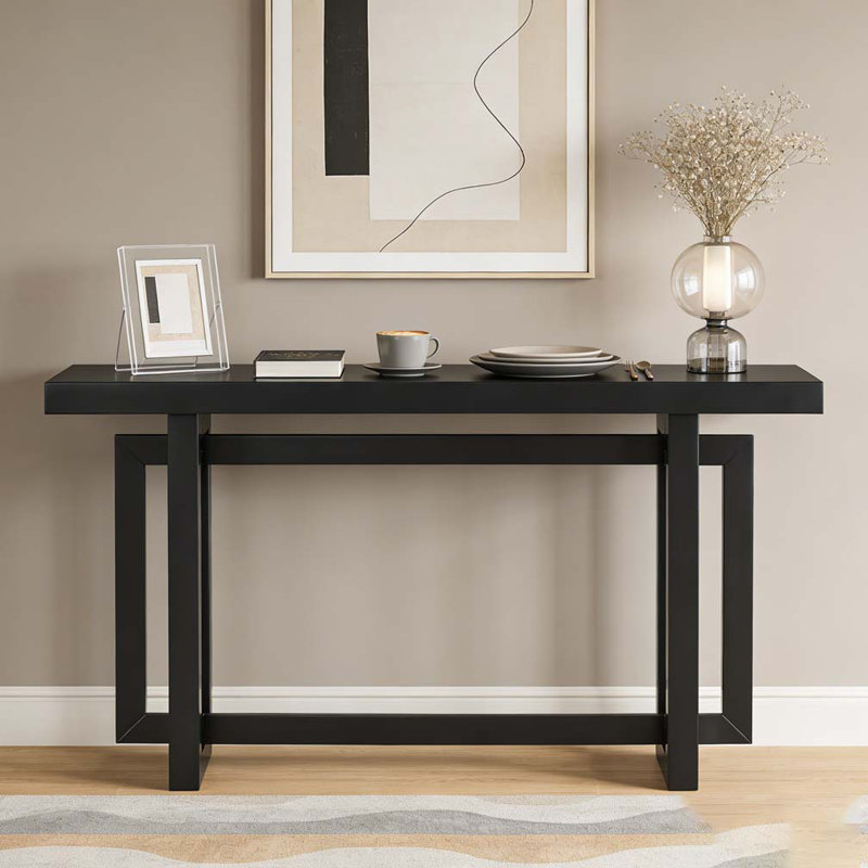 59.1'' Painted Entryway Table Console Table, Black