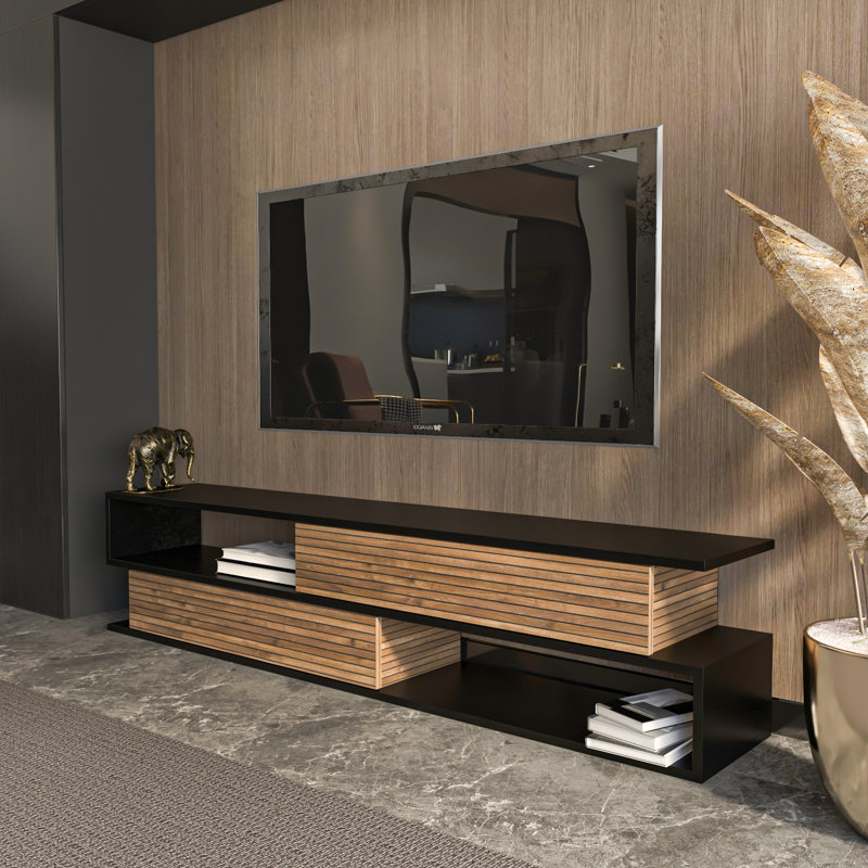 Cortez TV Unit for TV's up to 71'', Black Alina