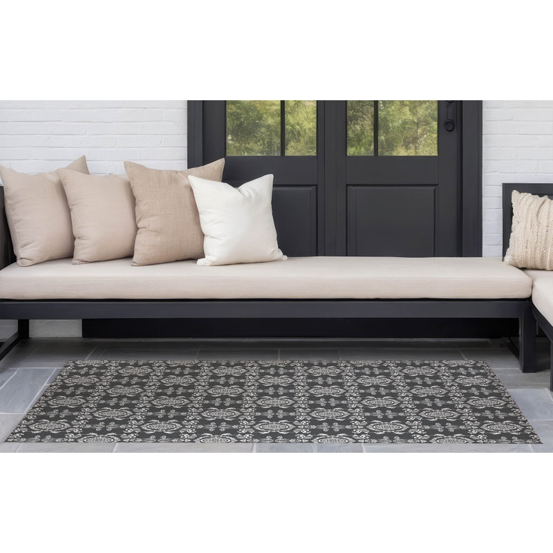 Tapis d'extérieur Jackie, Gris anthracite, Rectangle 5 pi x 3 pi