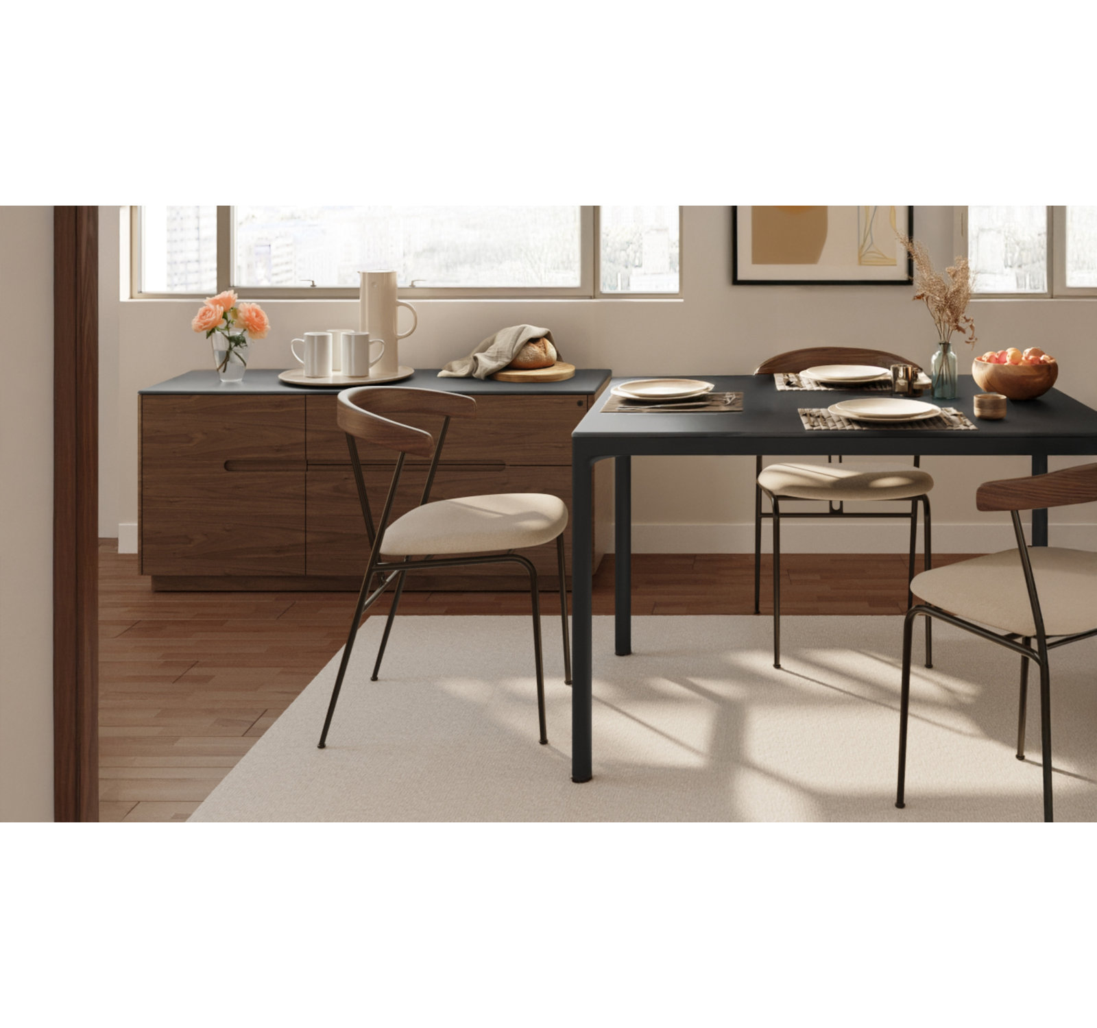 Luma Office - Stationary Desk, 29" H x 48" W x 24" D, Black