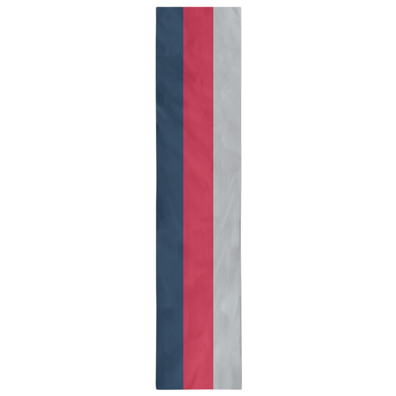 Houston Throwback Football Stripes Table Runner, 72" x 16", Cotton Blend, New England Football Red Mid/Silver Side