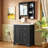 30'' Single Bathroom Vanity Set With Ceramic Top, Wall-Mounted Mirror Cabinet-688894483