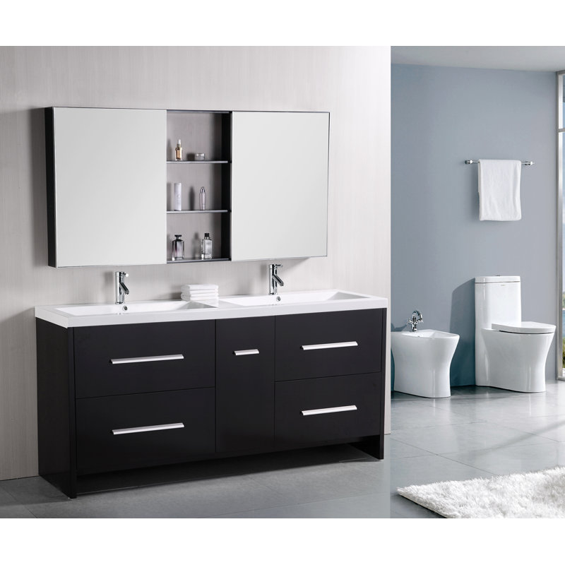ensemble de meuble-lavabo de salle de bain double 72 po avec miroir Royal