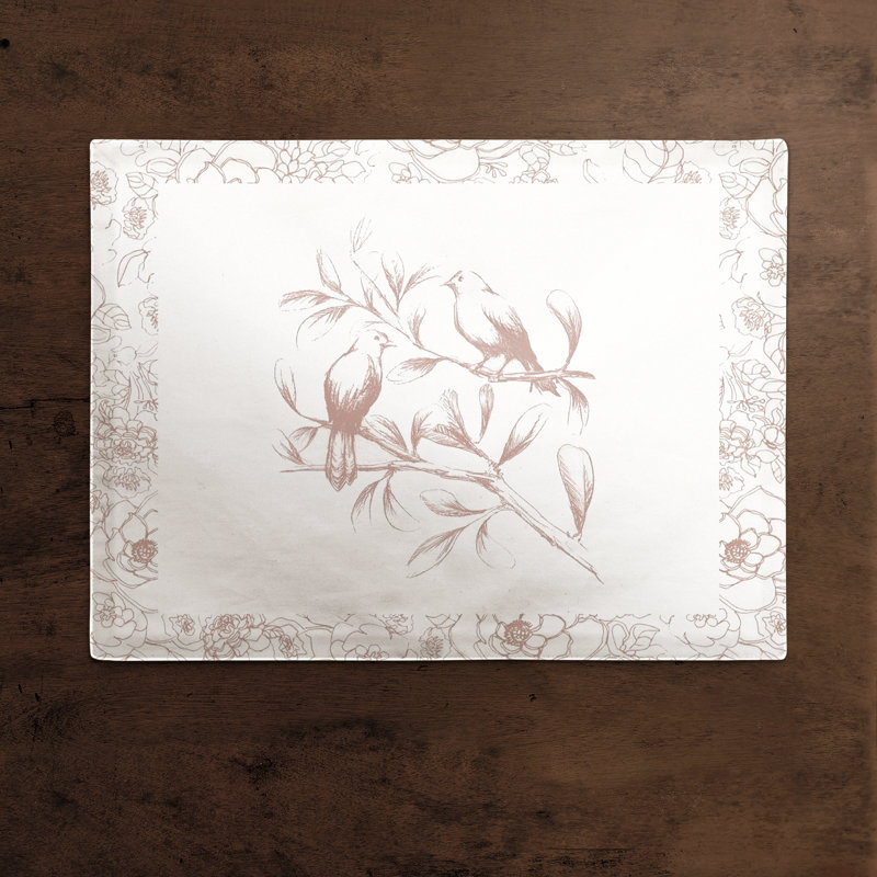 Cotton Floral Bird 14" Rectangle Placemat