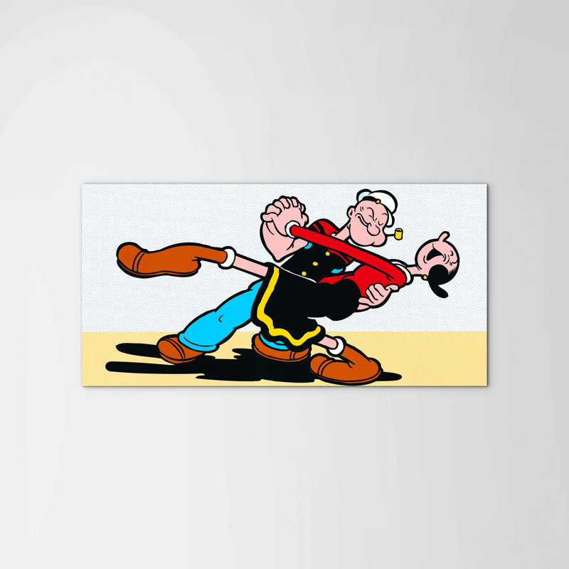 Comics Popeye and Olivia by Art Studio 50cm H x 100cm W High Quality Print on Frameless Panel, Lightweight, Ready to Hang