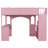 Full Size Kids Castle Loft Bed with Desk，shelves and Storage Stairs, Wooden Playhouse Bed with LED Lights, Windows Design, 2-Side Adjustable Desk & Staircase, DIY Open Space，Pink+Light Pink-1587217426