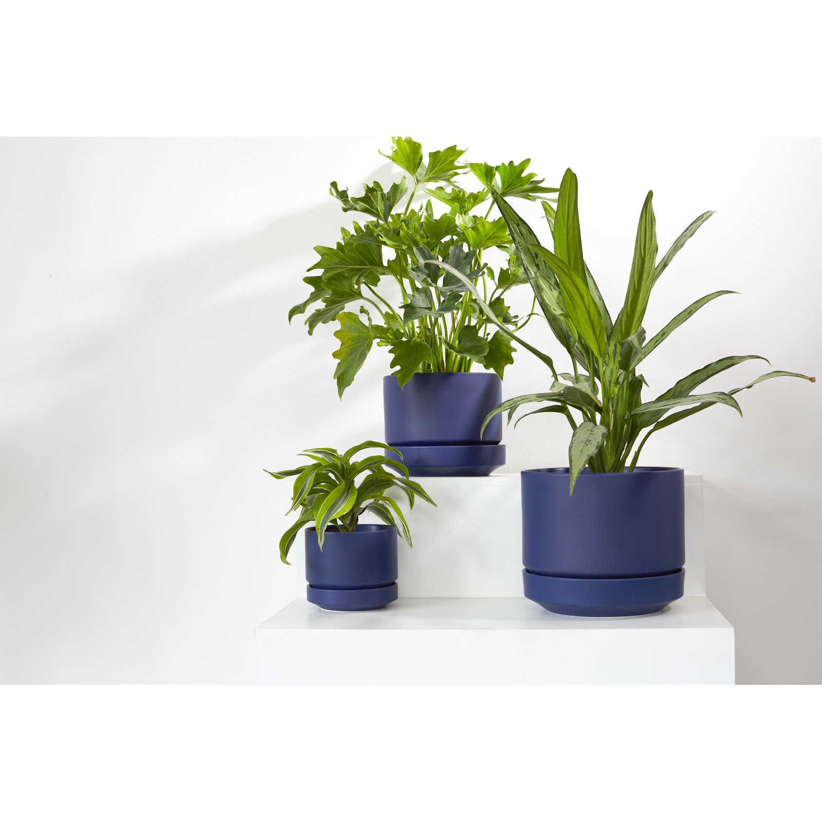 Byer Handmade Ceramic Pot Planter, 7.5" H x 8.75" W x 8.75" D, Blue