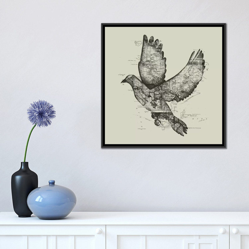 «Wanderlust», impression sur toile, H 26 po x l 26 po x P 1,5 po, Toile encadrée noire, Pas de tapis
