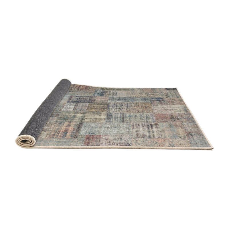 Tapis gris/noir/brun zone contemporaine, Rond 7 pi