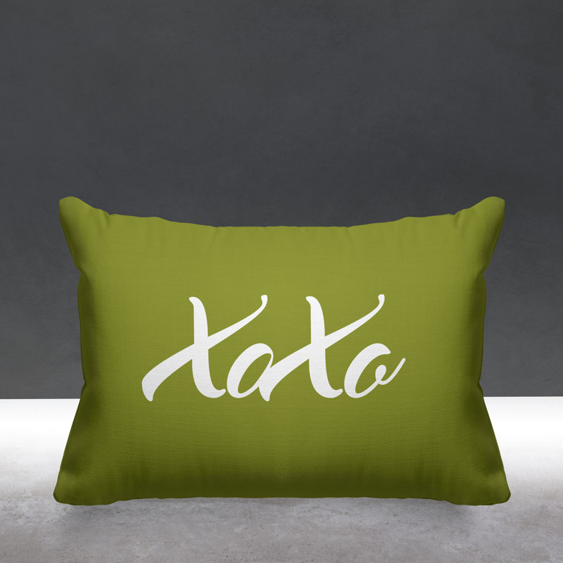 Housse et insert de coussin rectangulaire Asox Xoxo, Avocat