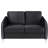 Hathaway 54" Black Velvet Modern Chic Loveseat Couch
