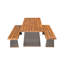 Ensemble de salle à manger d'extérieur 3 pièces avec table en bois d'acacia et chaises en rotin tissé à la main, gris et teck-129691924