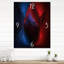Portail Moire Matrix en rouge et bleu II - Horloge murale moderne géométrique-99635622