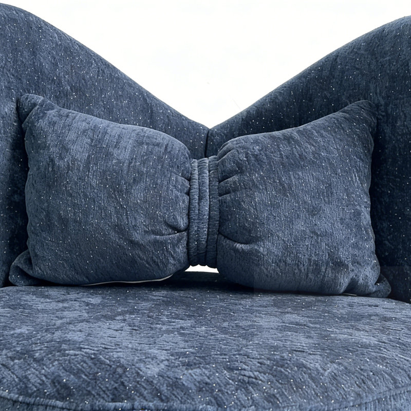 Chaise d'appoint pivotante avec dossier papillon, Bleu très foncé