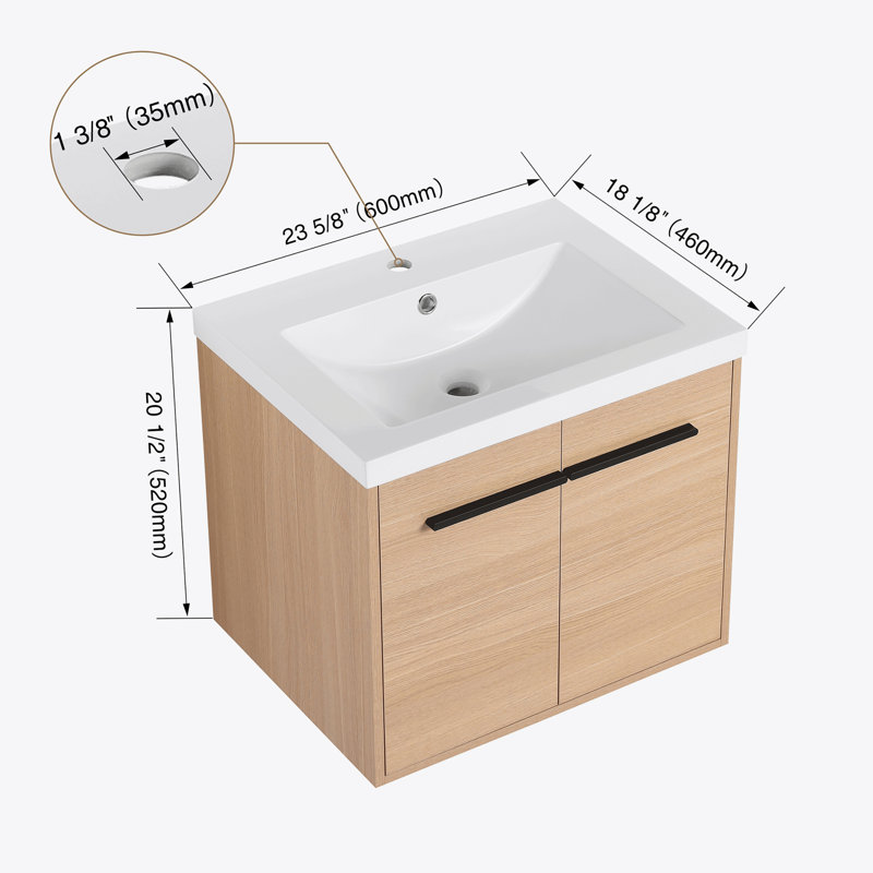 Ensemble de meuble-lavabo en résine Oak