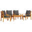 Ensemble de patio avec coussins en bois d'acacia massif-108809275-108809277