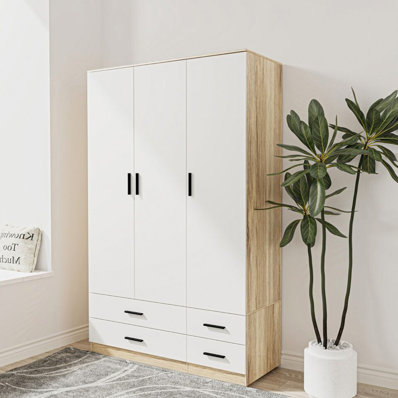Retonia Manufactured Wood Wardrobe, Oak/White