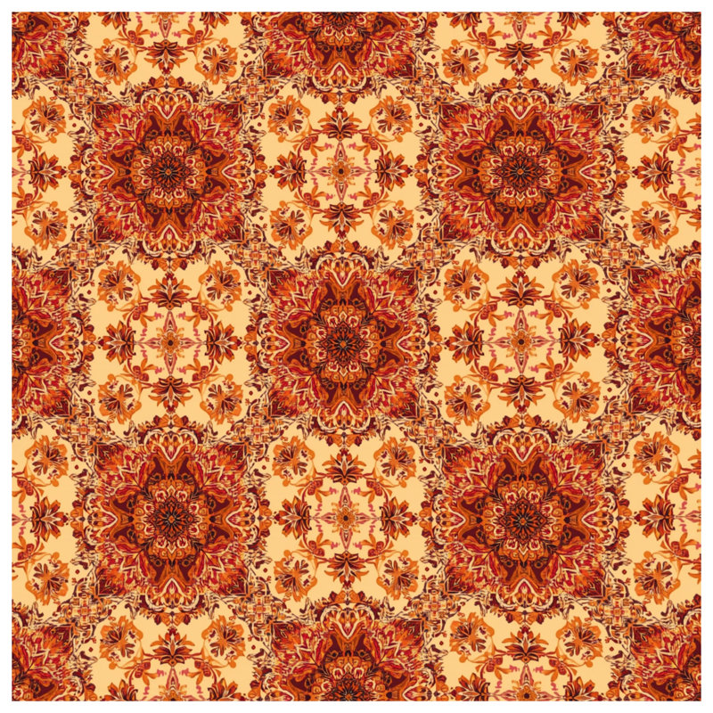 Édredon orné de mandala floral, Lit simple