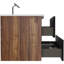 Meuble-lavabo flottant Emilie, noir doux et noyer, lavabo en céramique intégré, 20% plus de rangement, coulisses silencieuses, rayures horizontales, poignée -, meuble-lavabo mural de catégorie E1 30 po avec trop-plein, Design, Kd``