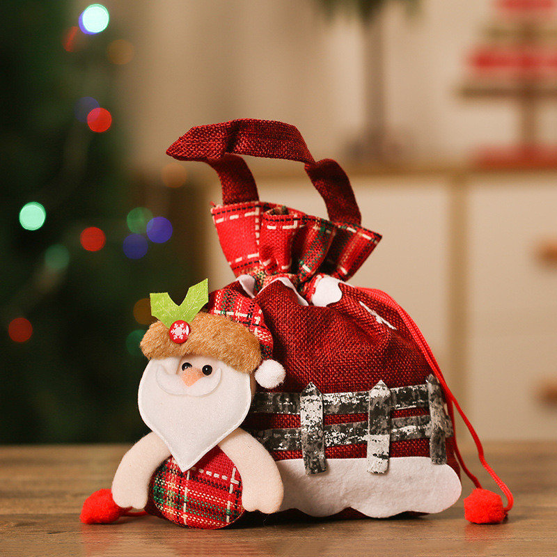 Sac de cadeau de Noël Sac de main de Noël en tissu non tissé pour les personnes âgées, A